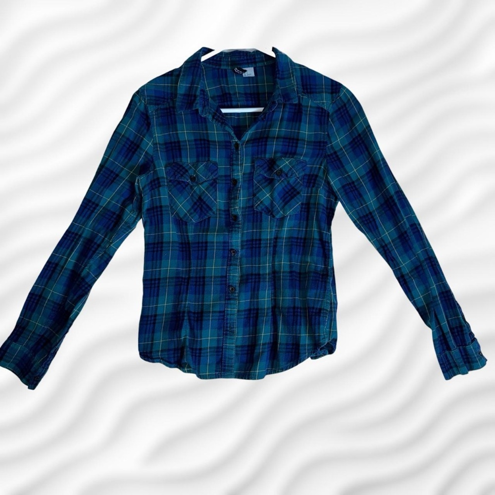 H&M Blue Plaid Women's Button Down Shirt